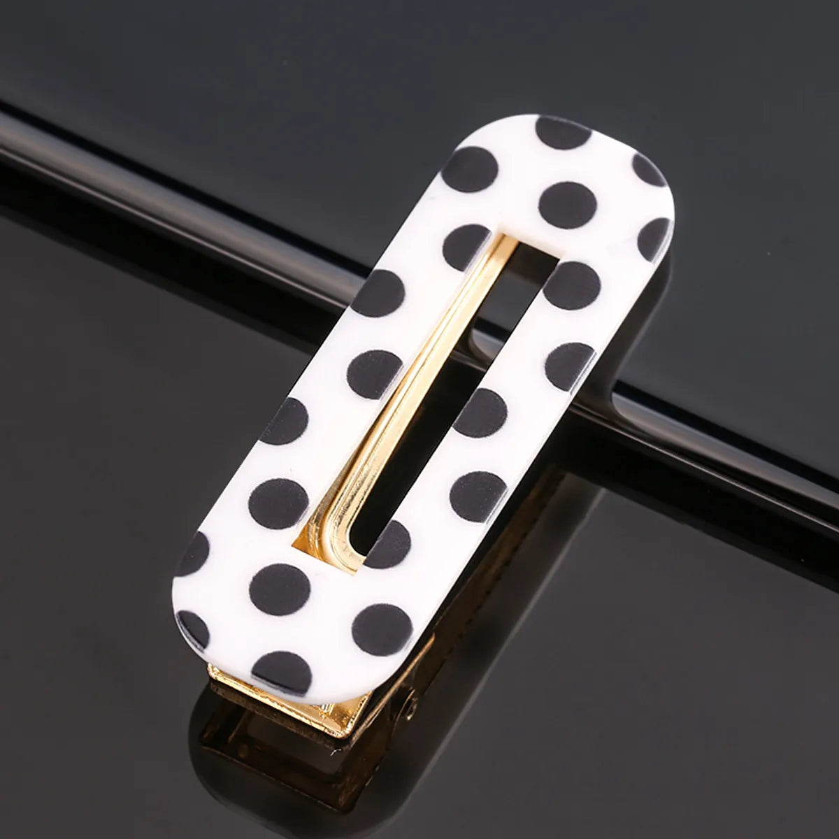 Retro Color Block Polka Dots Acetic Acid Sheets Hair Clip 1 Piece