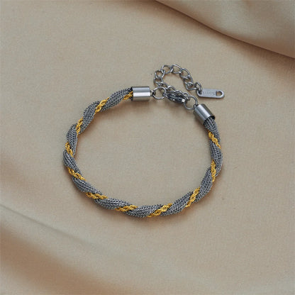 Retro Color Block Titanium Steel Plating Bracelets