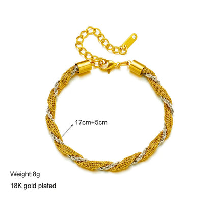 Retro Color Block Titanium Steel Plating Bracelets