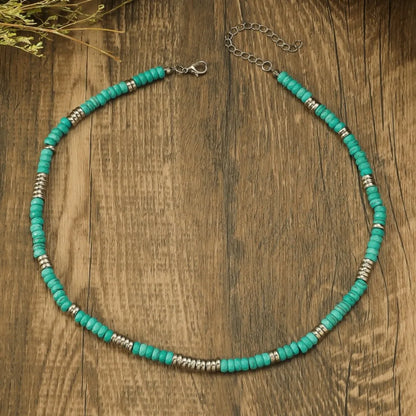 Retro Color Block Wood Beaded Women'S Necklace