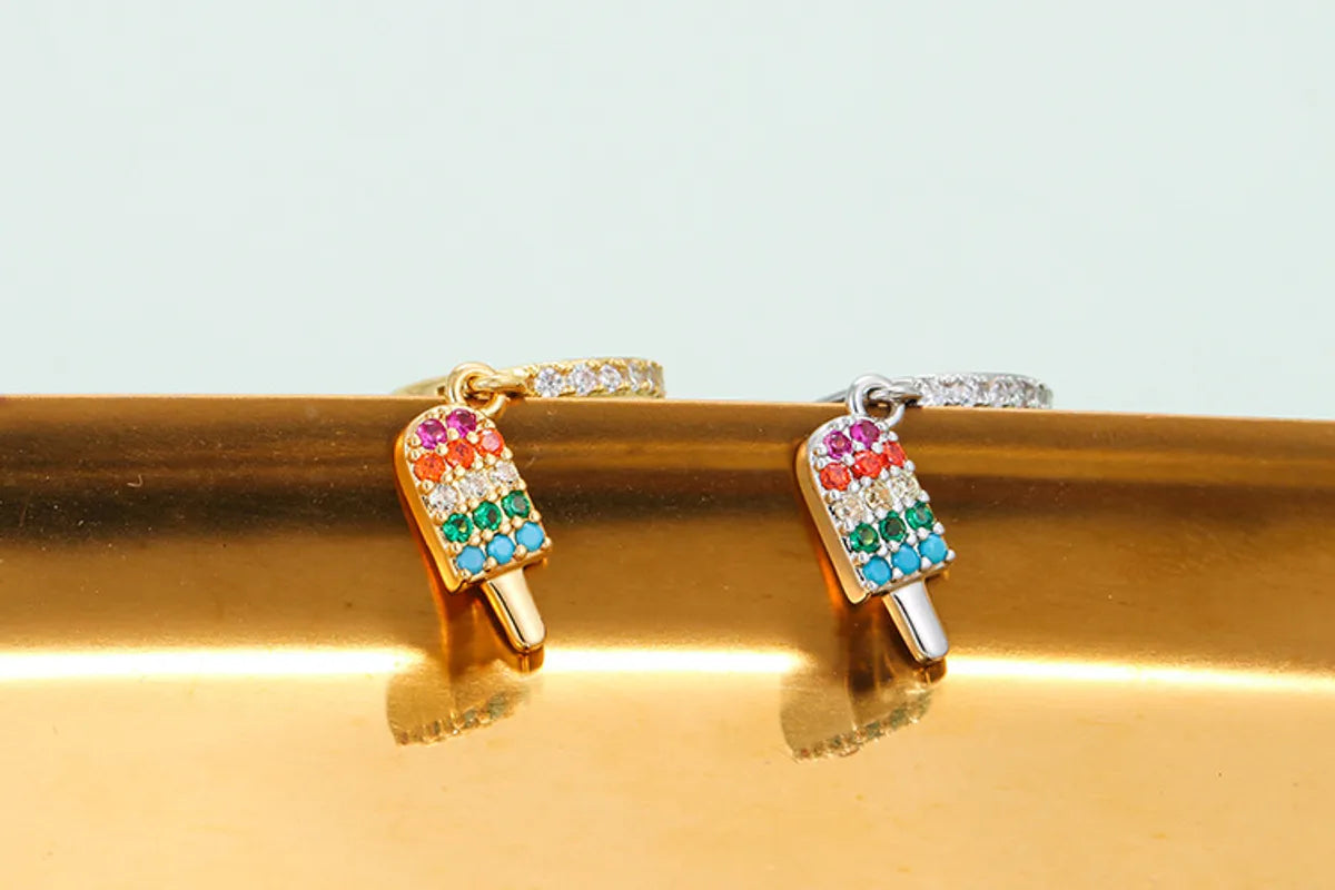 Retro Color Popsicle Ice Cream Copper Earrings Wholesale Gooddiy