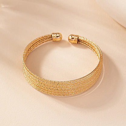 Retro Commute Circle Alloy Plating Gold Plated Women's Bangle