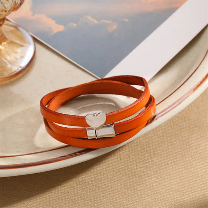 Retro Commute Geometric Pu Leather Alloy Asymmetrical Men's Bracelets