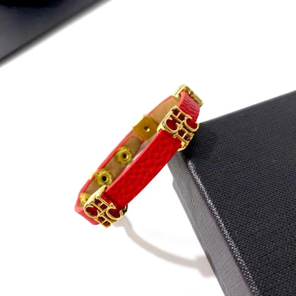 Retro Commute Letter Pu Leather Alloy Unisex Bangle