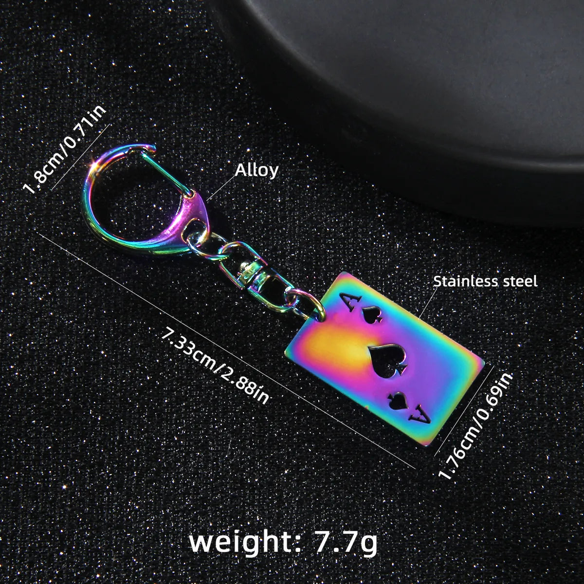 Retro Commute Poker 201 Stainless Steel Alloy Plating Bag Pendant Keychain