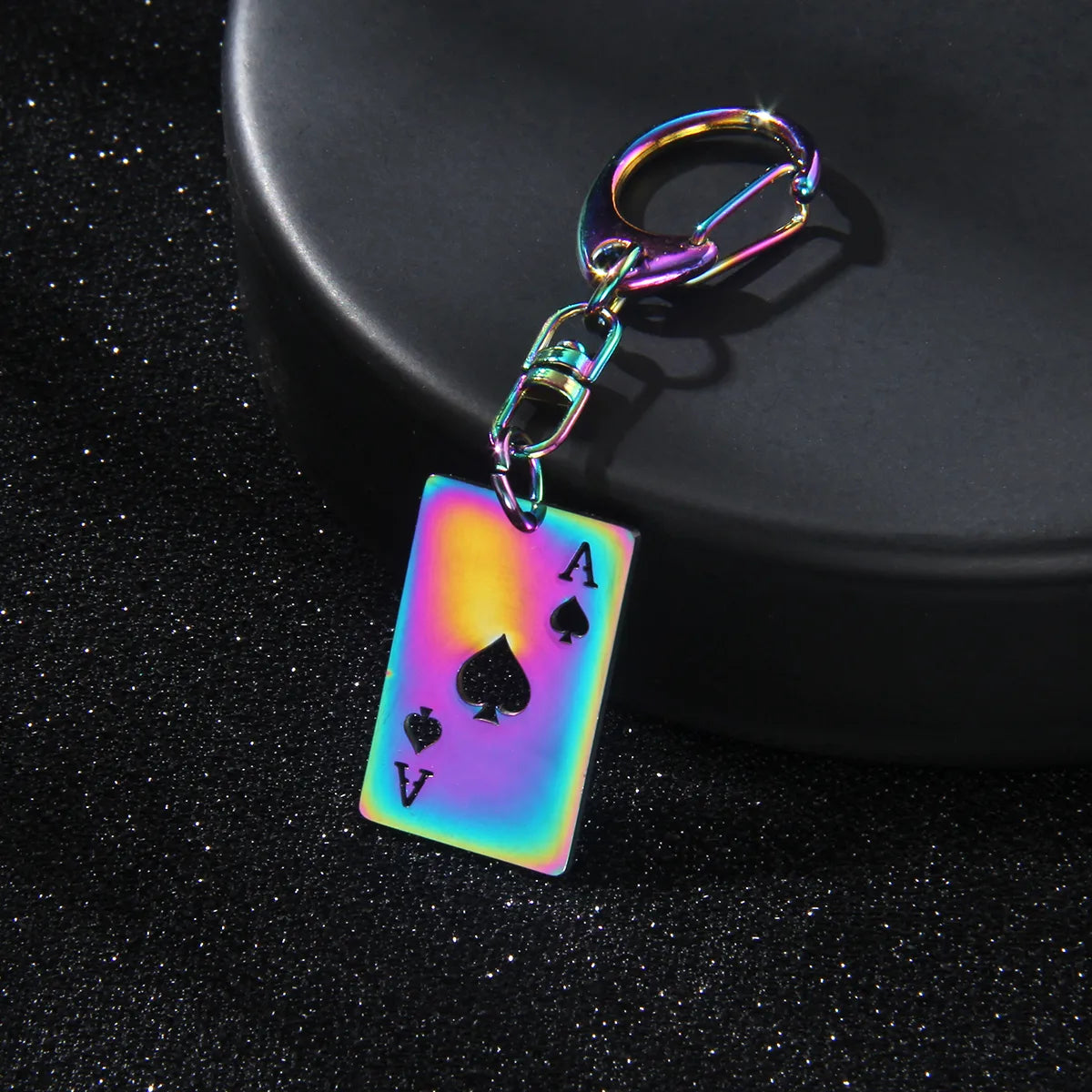 Retro Commute Poker 201 Stainless Steel Alloy Plating Bag Pendant Keychain