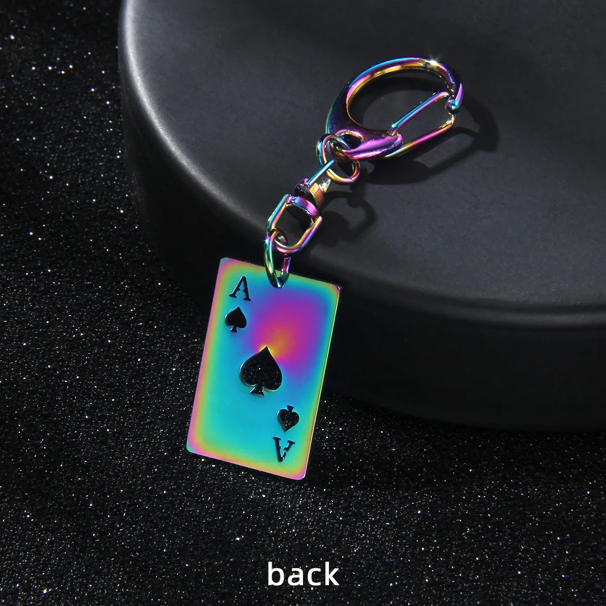 Retro Commute Poker 201 Stainless Steel Alloy Plating Bag Pendant Keychain