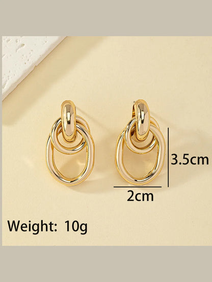 Retro Commute Round Solid Color Alloy Plating Women's Ear Studs