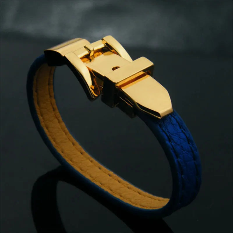 Pu Leather Copper Retro Commute Plating Solid Color Wristband