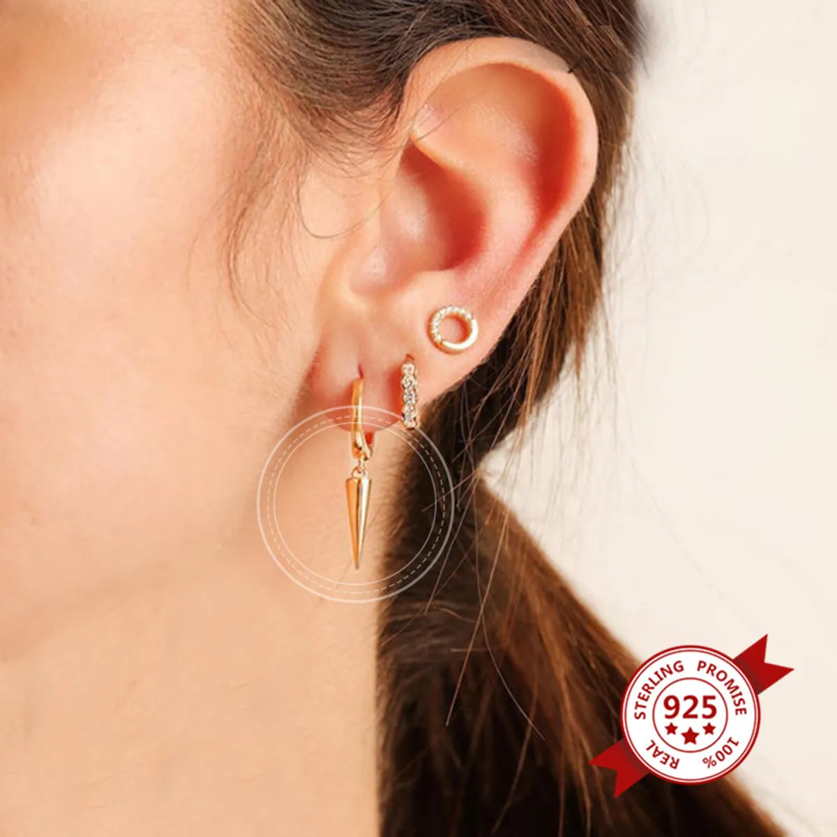 Retro Conical Copper Earrings Personality Creative Rivets Fashion Earrings Ear Jewelry