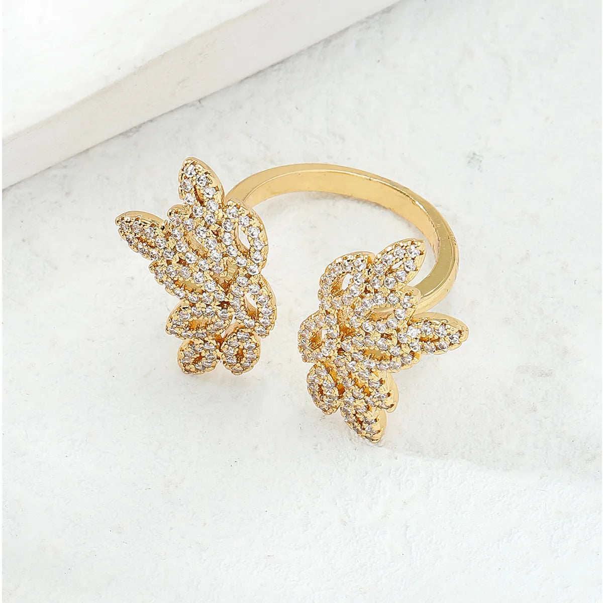 Ethnic Style Butterfly 18K Gold Plated Zircon Copper Wholesale