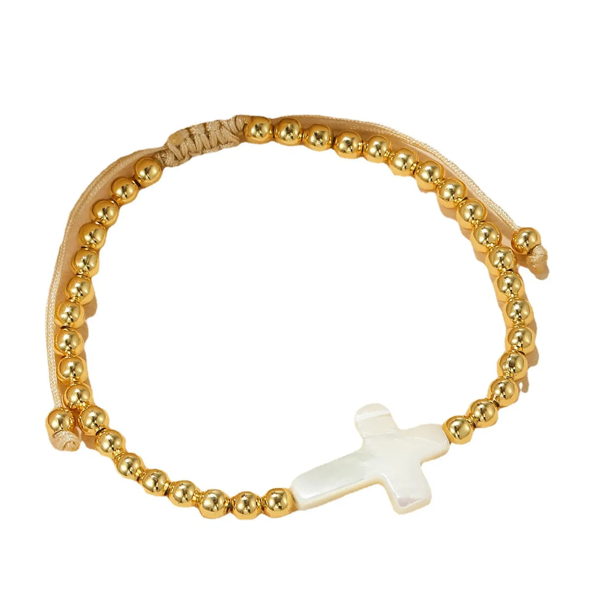 Retro Cross Alloy Inlay Shell Unisex Bracelets