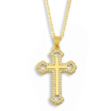 Retro Cross Simple Diamond Cross Necklace