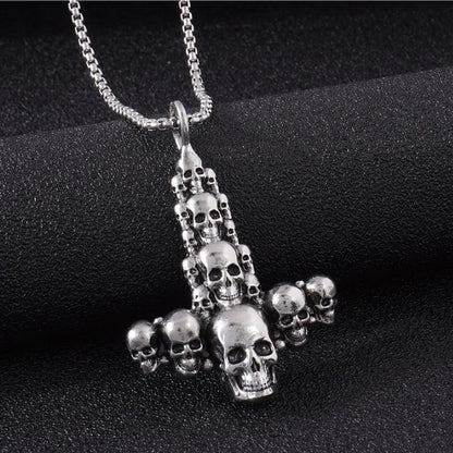 Retro Cross Skull Alloy Men'S Pendant Necklace 1 Piece