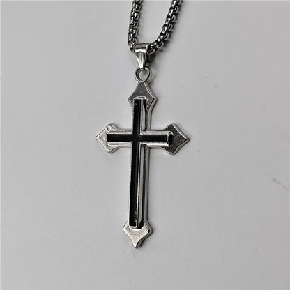 Retro Cross Stainless Steel Alloy Plating Unisex Pendant Necklace