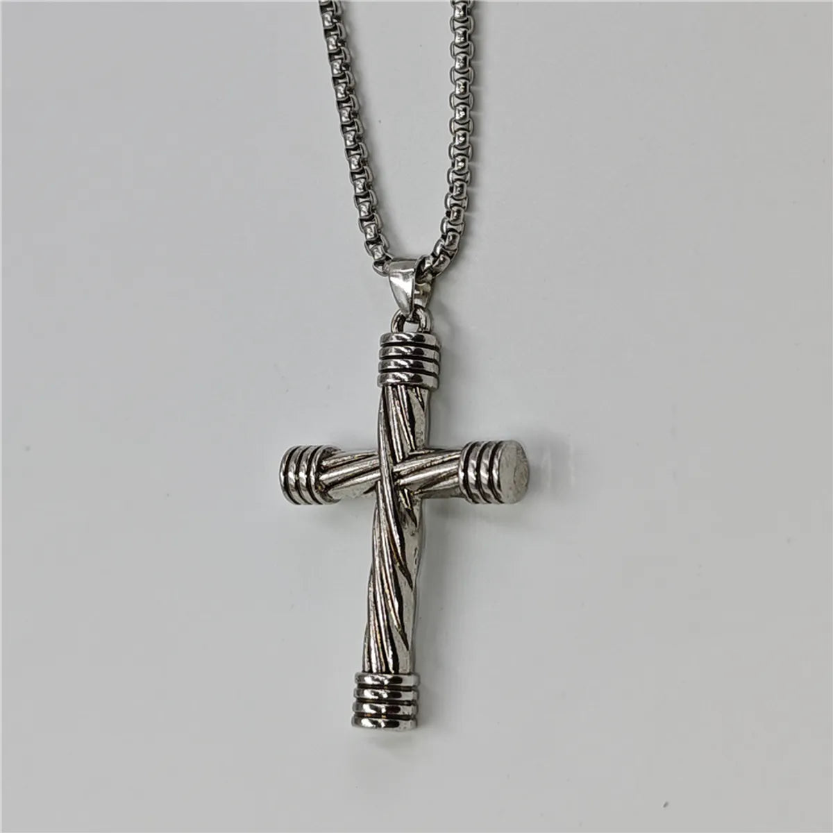 Retro Cross Stainless Steel Alloy Plating Unisex Pendant Necklace