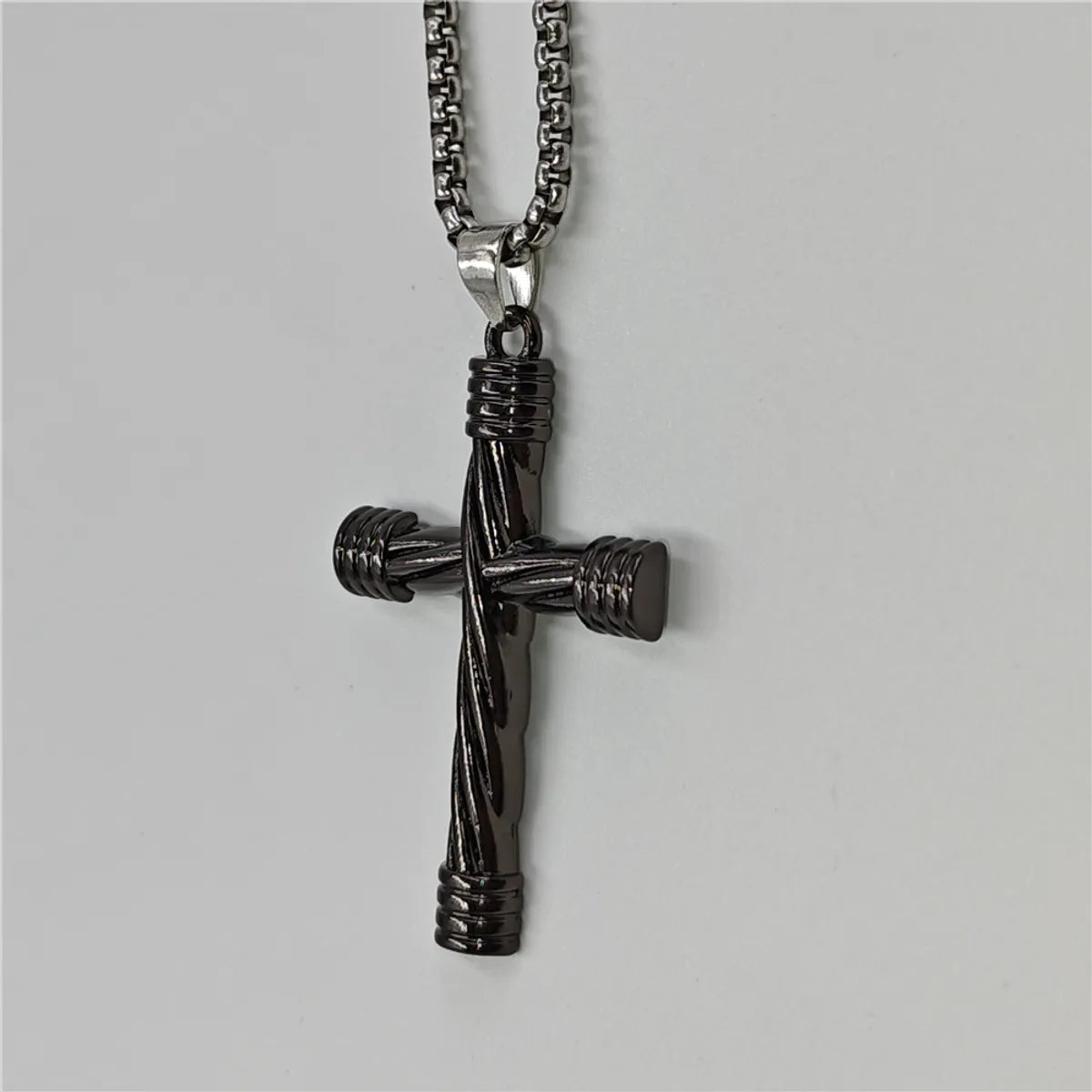 Retro Cross Stainless Steel Alloy Plating Unisex Pendant Necklace