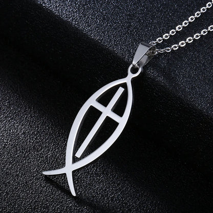 Retro Cross Stainless Steel Plating Pendant Necklace 1 Piece