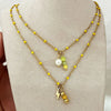 Retro Cross Star 304 Stainless Steel Opal Irregular 18K Gold Plated Unisex Double Layer Necklaces