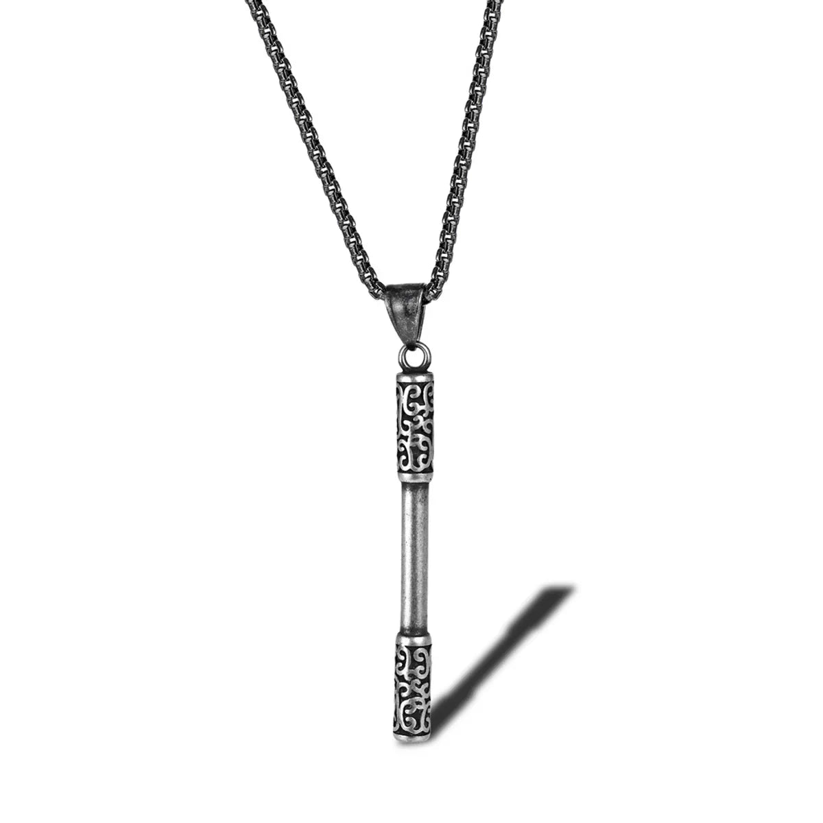 Retro Cross Titanium Steel Enamel Pendant Necklace