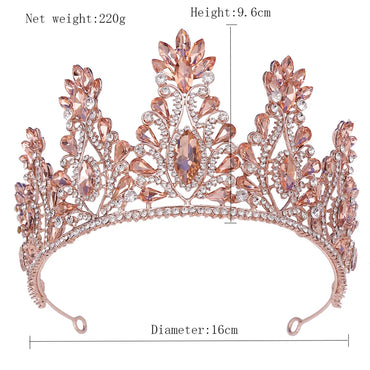 Retro Crown Alloy Inlay Crystal Rhinestones Crown 1 Piece