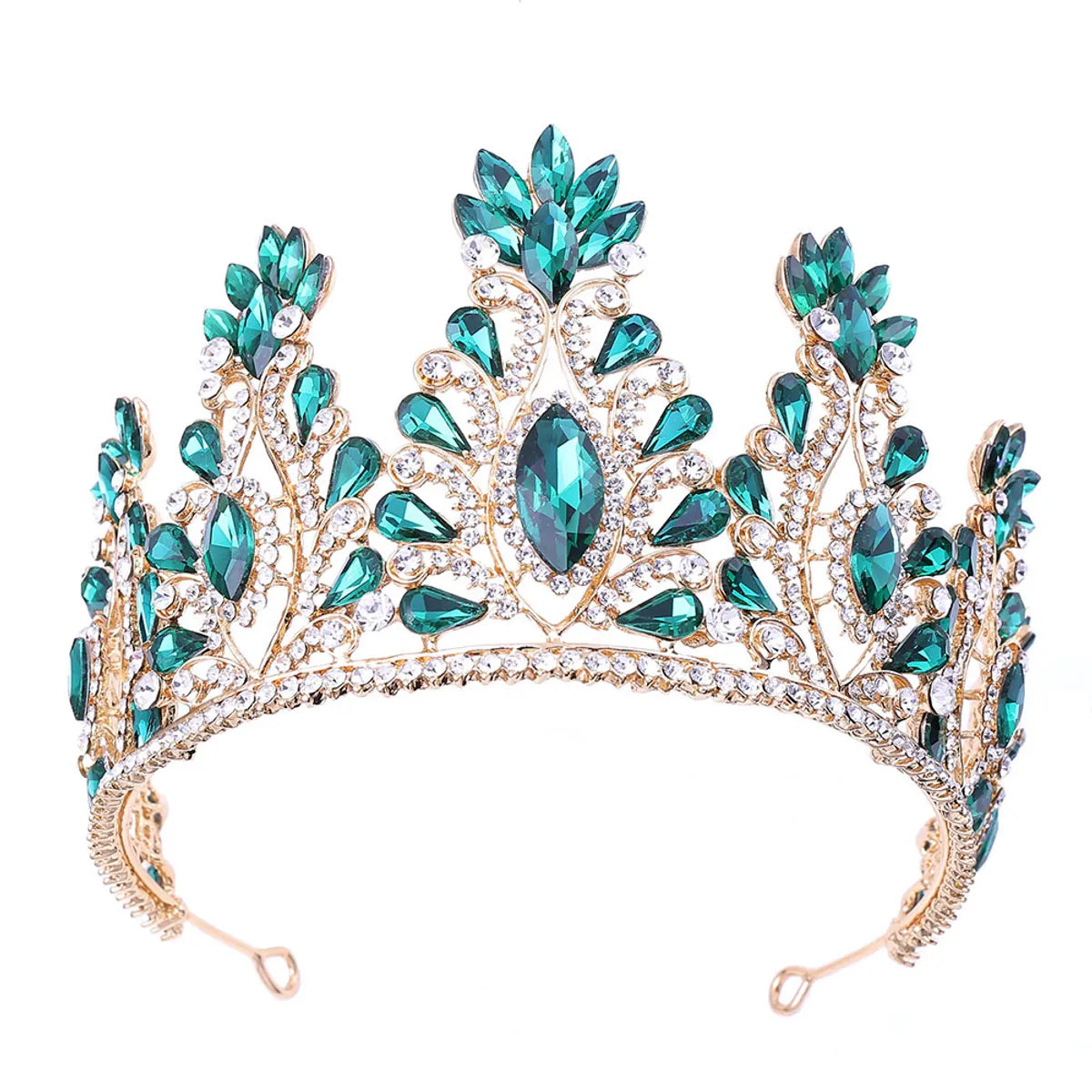 Retro Crown Alloy Inlay Crystal Rhinestones Crown 1 Piece