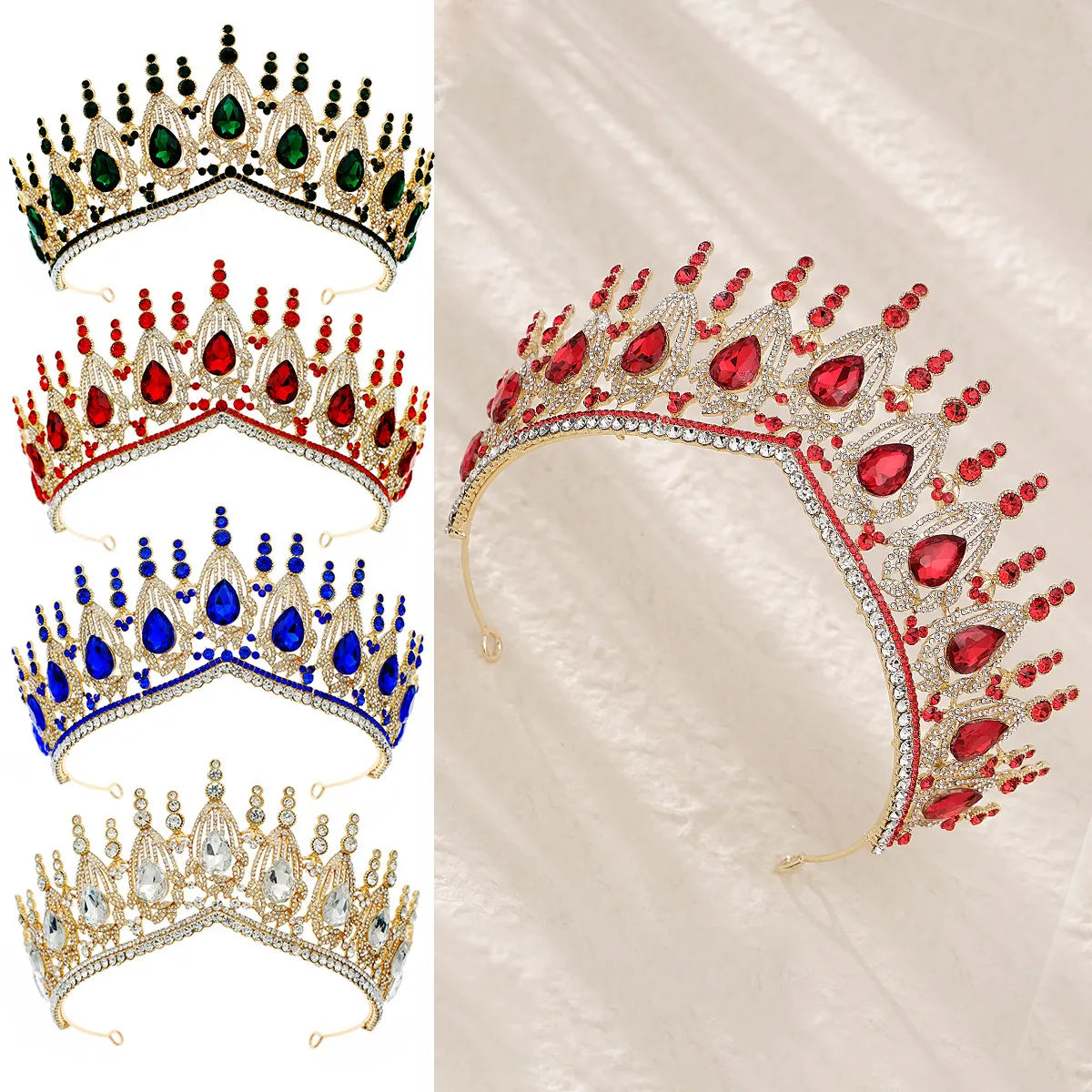 Retro Crown Alloy Inlay Rhinestones Crown