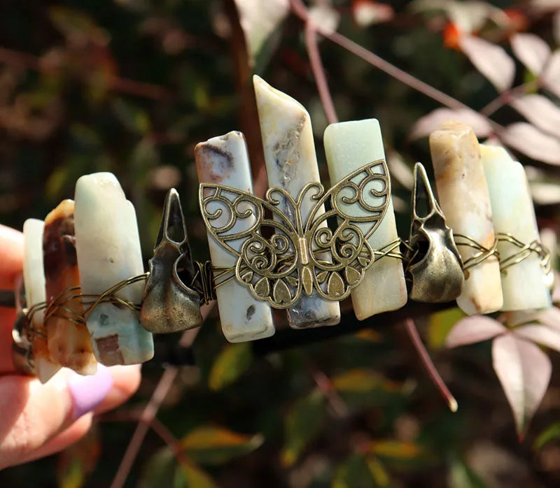 Retro Crown Butterfly Crystal Hair Band