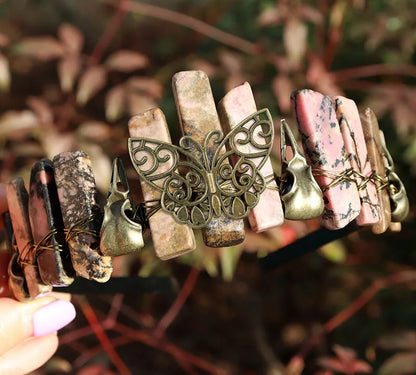 Retro Crown Butterfly Crystal Hair Band