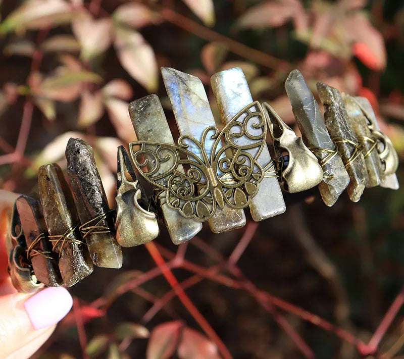 Retro Crown Butterfly Crystal Hair Band