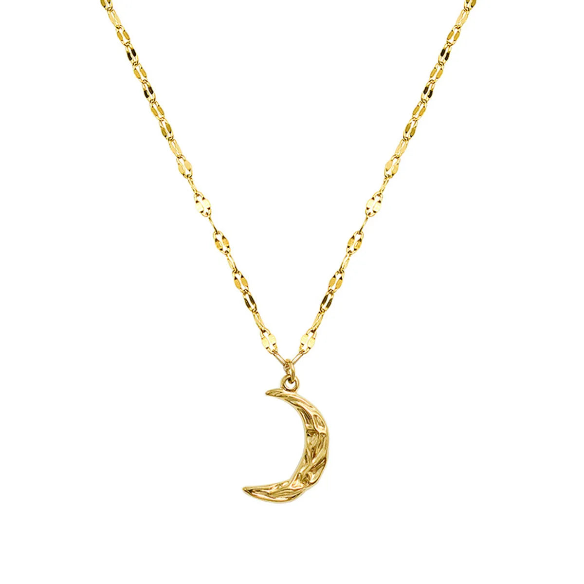 Retro Cute Crescent Pendant Clavicle Chain Stainless Steel Moon Necklace