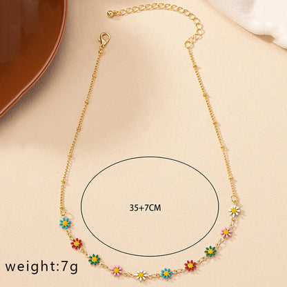 Retro Daisy Gold Plated Alloy Wholesale Necklace