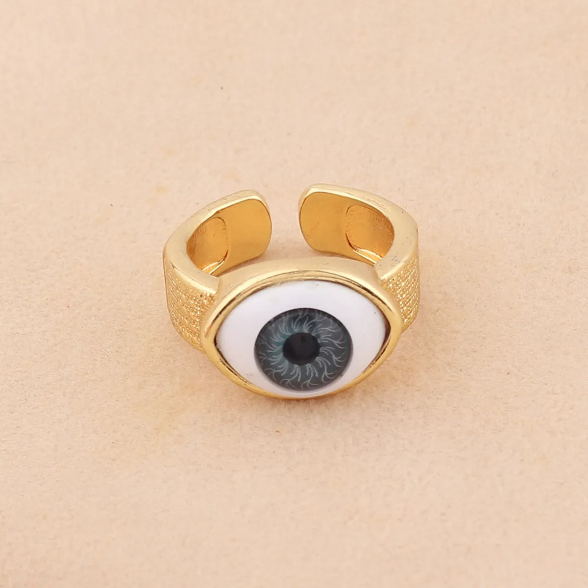 Retro Devil'S Eye Copper Open Ring Plating Resin Copper Rings