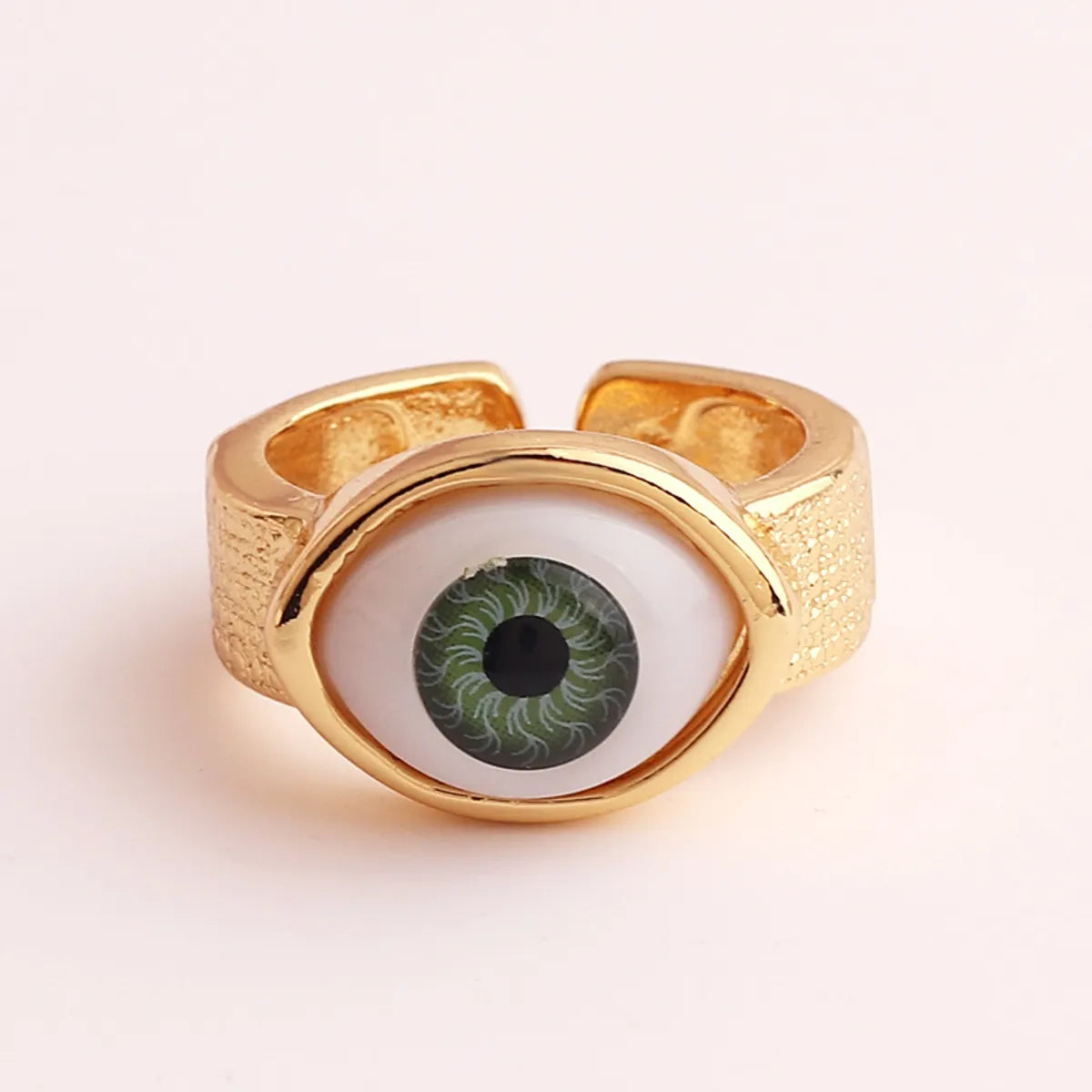 Retro Devil'S Eye Copper Open Ring Plating Resin Copper Rings