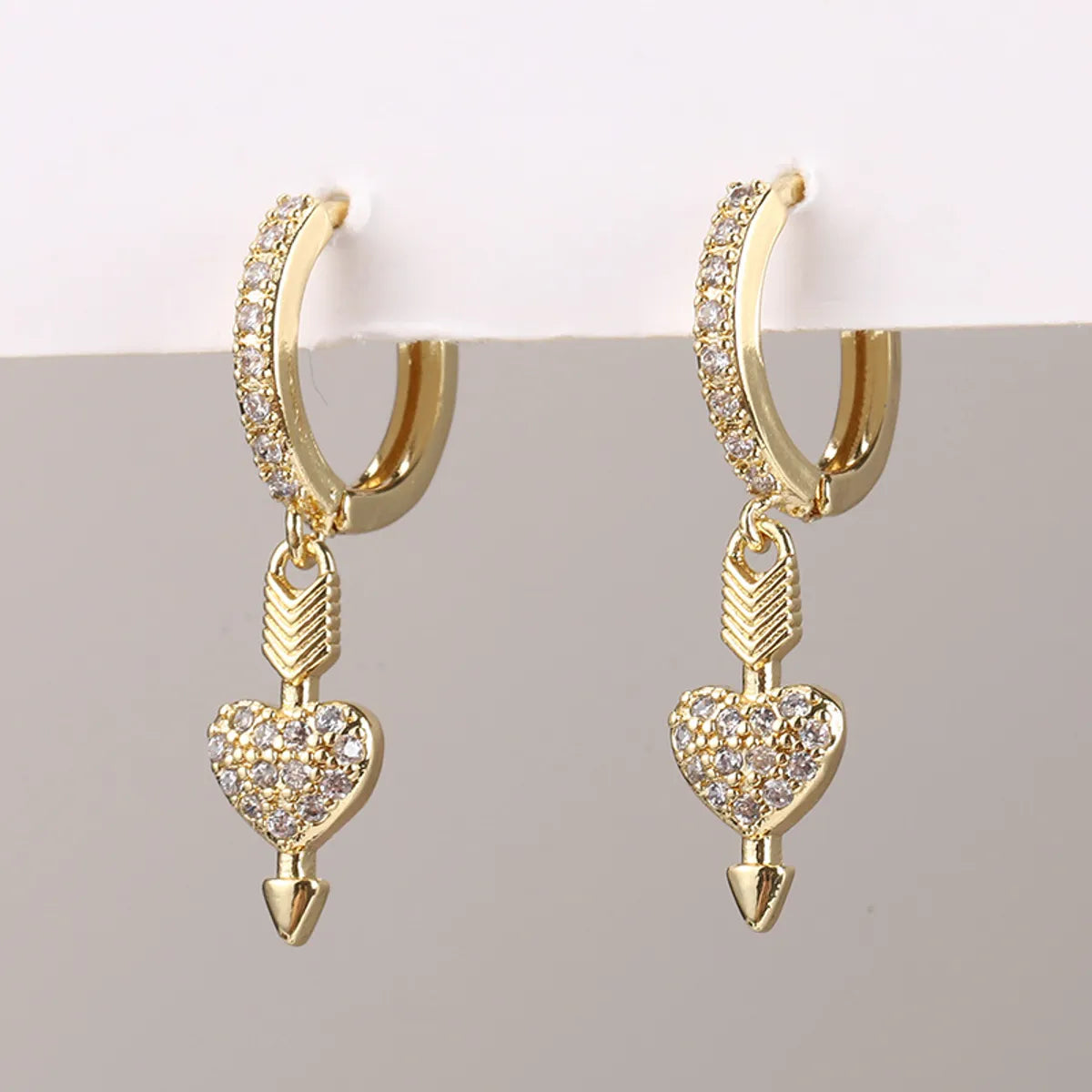 1 Pair Retro Devil'S Eye Heart Shape Butterfly Inlay Copper Zircon Drop Earrings