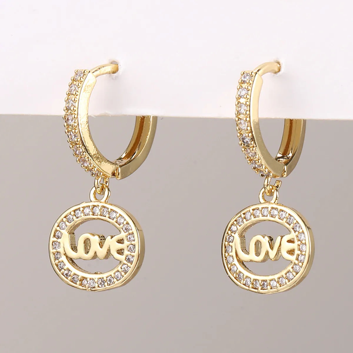 1 Pair Retro Devil'S Eye Heart Shape Butterfly Inlay Copper Zircon Drop Earrings