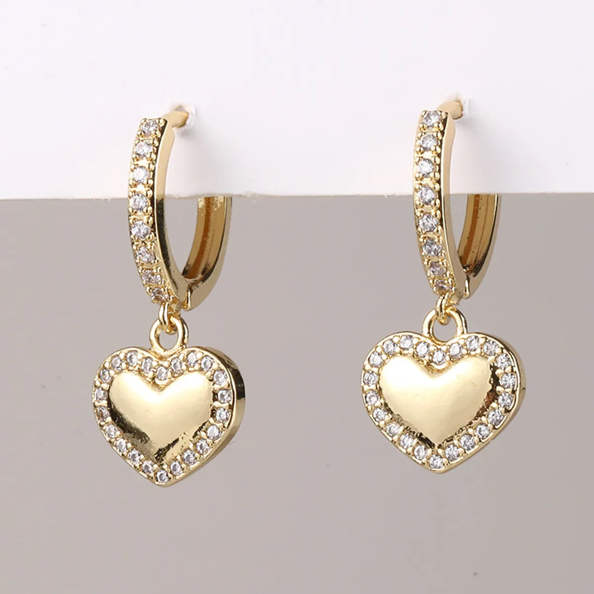 1 Pair Retro Devil'S Eye Heart Shape Butterfly Inlay Copper Zircon Drop Earrings