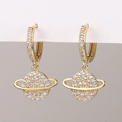 1 Pair Retro Devil'S Eye Heart Shape Butterfly Inlay Copper Zircon Drop Earrings