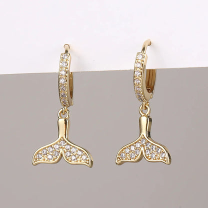 1 Pair Retro Devil'S Eye Heart Shape Butterfly Inlay Copper Zircon Drop Earrings