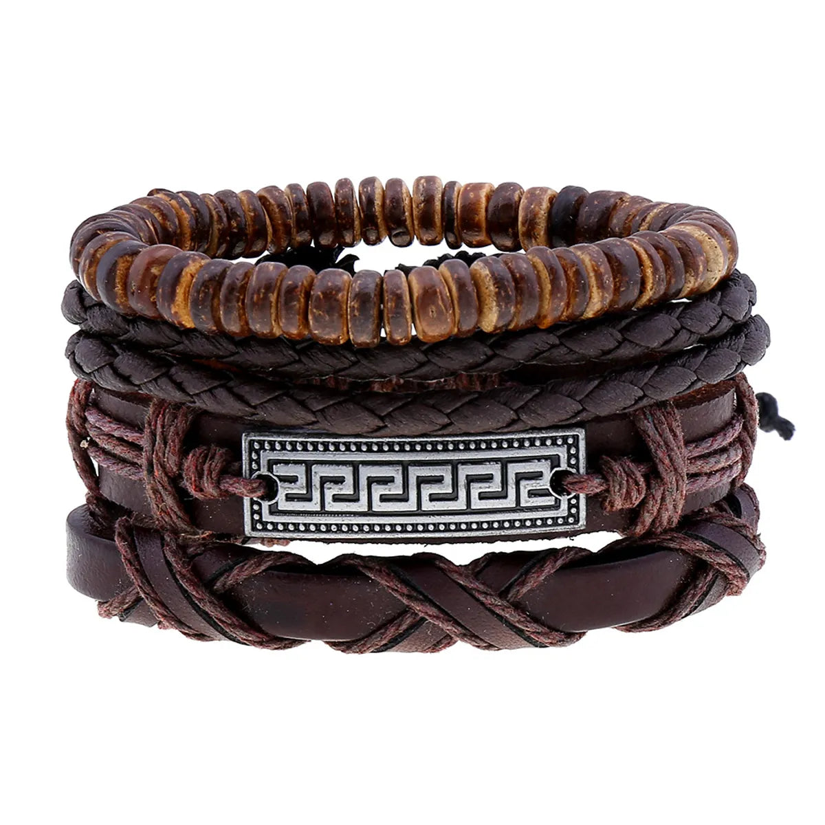 Retro Devil'S Eye Infinity Fish Bone Leather Unisex Wristband