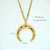 Retro Devil'S Eye Moon Heart Shape Titanium Steel Plating Inlay Zircon 14k Gold Plated Pendant Necklace