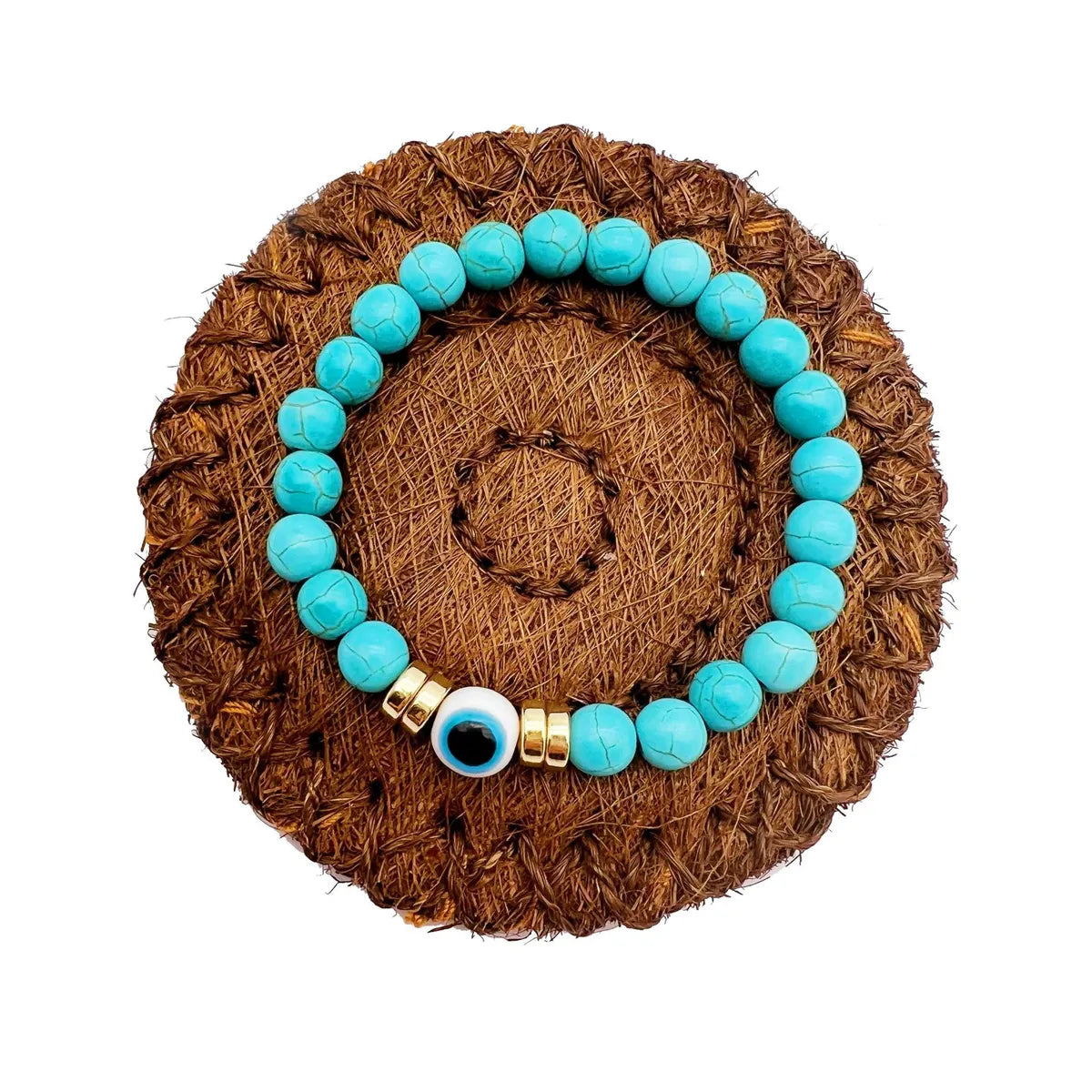 Retro Devil's Eye Palm Natural Stone Turquoise Volcanic Rock Bracelets