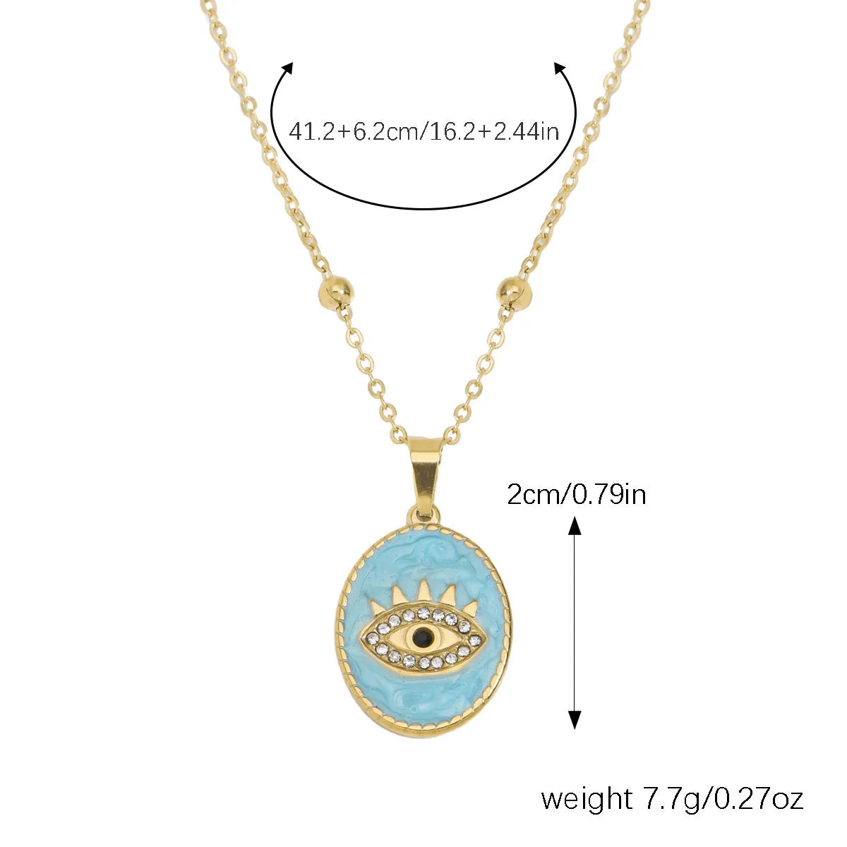 Retro Devil's Eye Stainless Steel Polishing Plating Inlay Rhinestones Gold Plated Earrings Necklace