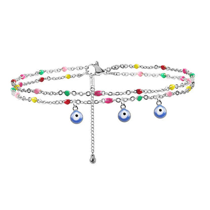 Retro Devil'S Eye Stainless Steel Wholesale Anklet