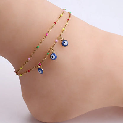 Retro Devil'S Eye Stainless Steel Wholesale Anklet