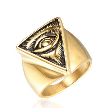 Retro Devil'S Eye Titanium Steel Plating None 18K Gold Plated Rhodium Plated Men'S Rings