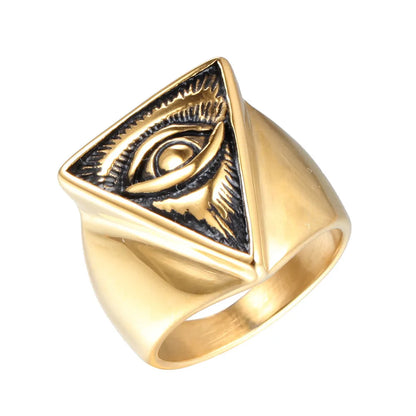 Retro Devil'S Eye Titanium Steel Plating None 18K Gold Plated Rhodium Plated Men'S Rings