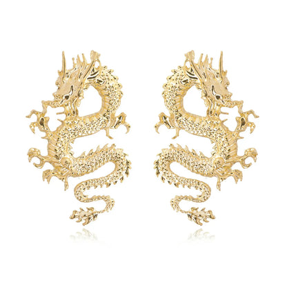 Retro Dragon Alloy Plating Earrings