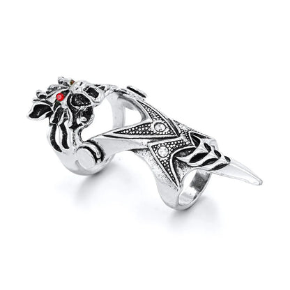 Retro Dragon Head Skull Long Metal Ring