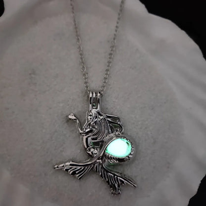 Retro Dragonfly Alloy Luminous Women's Men's Pendant Necklace 1 Piece